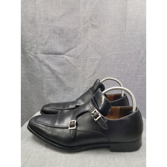 Magnanni Black Leather Double Monkstrap Dress Shoe 45 EUR Men\'s Slip On Loafer main image 7